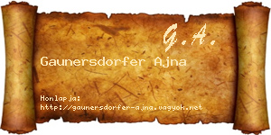 Gaunersdorfer Ajna névjegykártya